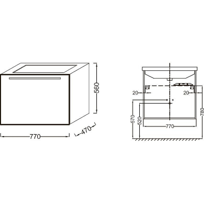 Тумба под раковину Jacob Delafon Struktura 77 EB1285-N18 подвесная Белая
