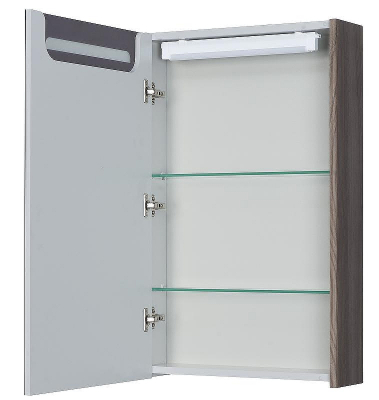 Зеркальный шкаф Aquaton Сильва 50 L 1A215502SIW5L с подсветкой Дуб макиато