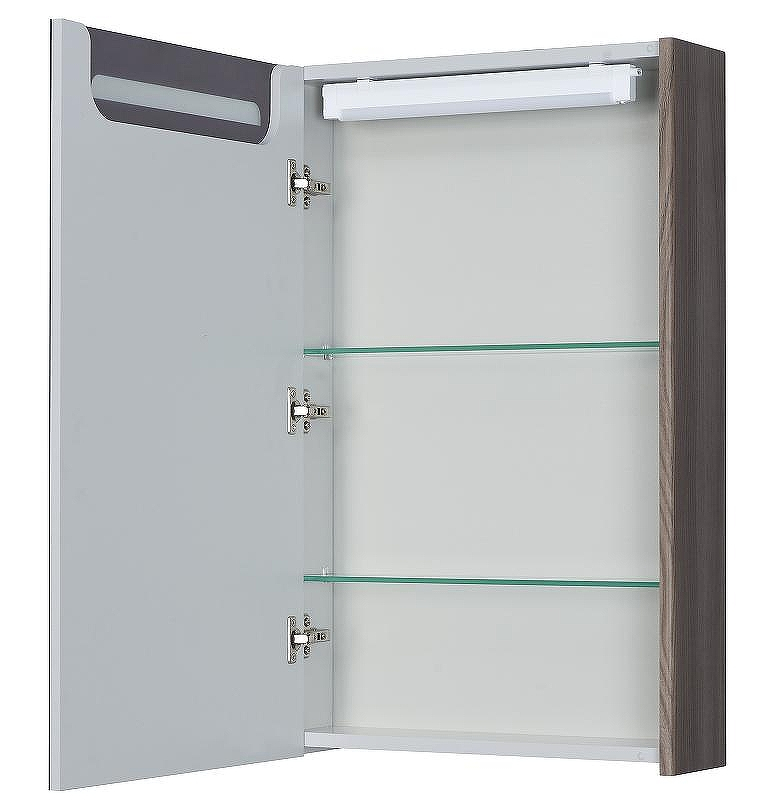 Зеркальный шкаф Aquaton Сильва 50 L 1A215502SIW5L с подсветкой Дуб макиато, купить, цена, заказать, магазин, доставка, скидка, промокод, купить, цена, заказать, магазин, доставка, скидка, промокод