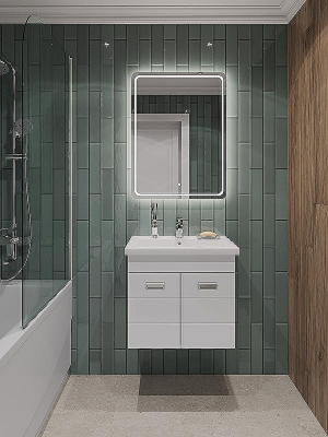 Тумба с раковиной Orange Таис 60 TP2-TUW+RA подвесная Белый глянец