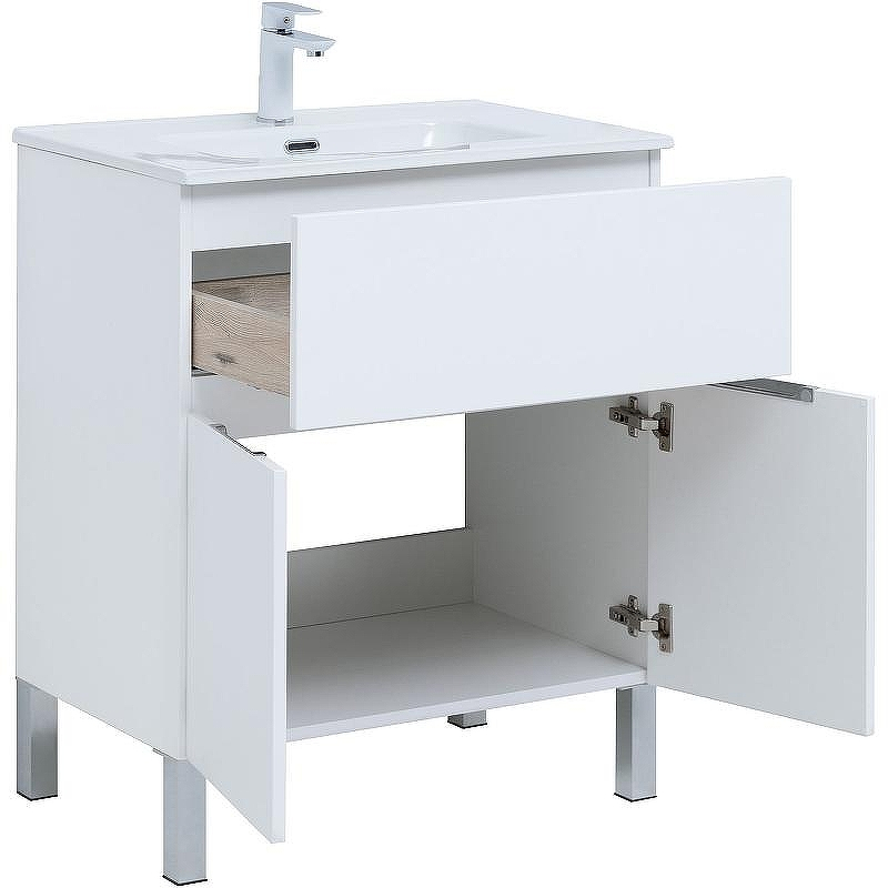 Тумба под раковину Aquanet Алвита New 70 303901 Белая матовая, купить, цена, заказать, магазин, доставка, скидка, промокод, купить, цена, заказать, магазин, доставка, скидка, промокод