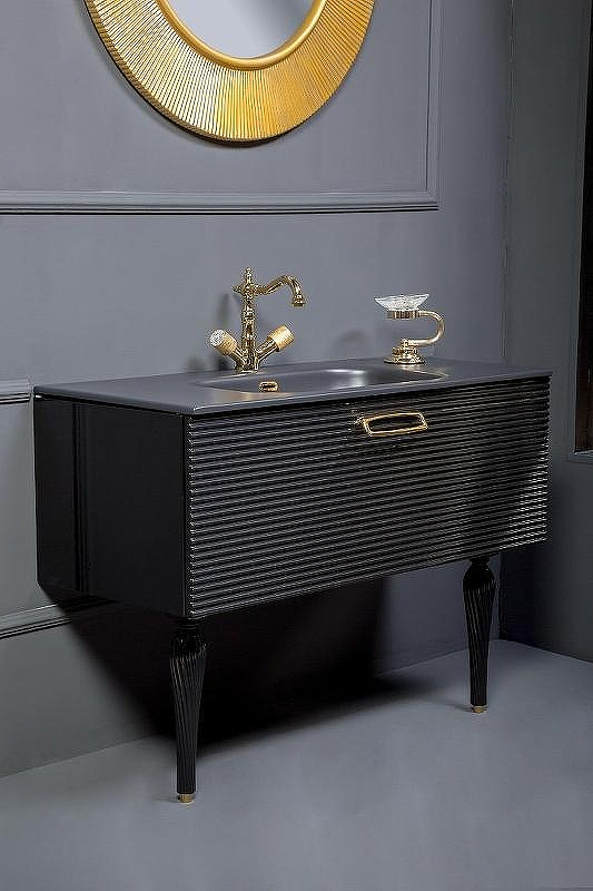 Тумба под раковину Boheme Armadi Art Vallessi Avangarde Linea 80 842-080-BG подвесная Черная Золото, купить, цена, заказать, магазин, доставка, скидка, промокод, купить, цена, заказать, магазин, доставка, скидка, промокод