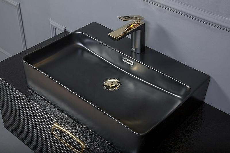 Тумба под раковину Boheme Armadi Art Vallessi Avangarde Linea 80 842-080-BG подвесная Черная Золото, купить, цена, заказать, магазин, доставка, скидка, промокод, купить, цена, заказать, магазин, доставка, скидка, промокод