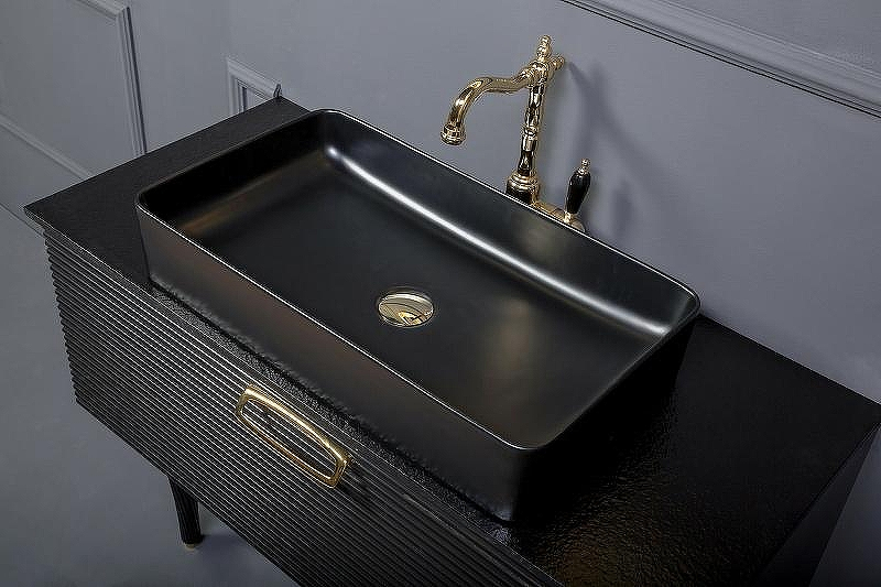 Тумба под раковину Boheme Armadi Art Vallessi Avangarde Linea 80 842-080-BG подвесная Черная Золото, купить, цена, заказать, магазин, доставка, скидка, промокод, купить, цена, заказать, магазин, доставка, скидка, промокод