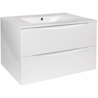 Тумба с раковиной Bond Wave 80 T01800-S05W подвесная Белая глянцевая