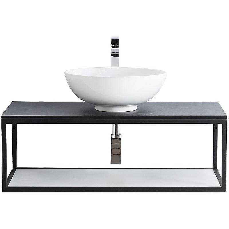 Консоль под раковину Cezares Cadro 90 CADRO-90/46/30-1C-SO-MET-ST Черная матовая, купить, цена, заказать, магазин, доставка, скидка, промокод, купить, цена, заказать, магазин, доставка, скидка, промокод