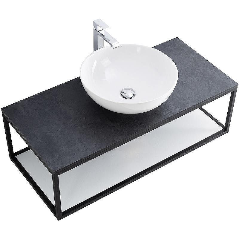 Консоль под раковину Cezares Cadro 90 CADRO-90/46/30-1C-SO-MET-ST Черная матовая, купить, цена, заказать, магазин, доставка, скидка, промокод, купить, цена, заказать, магазин, доставка, скидка, промокод