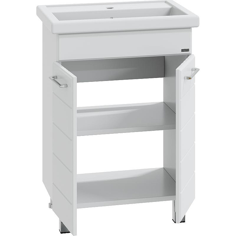 Тумба под раковину СанТа Омега 60 207044 Белая, купить, цена, заказать, магазин, доставка, скидка, промокод, купить, цена, заказать, магазин, доставка, скидка, промокод