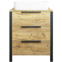 Тумба под раковину Sanflor Гард 70/2 С22582 Дуб крафт золотой Черный, купить, цена, заказать, магазин, доставка, скидка, промокод, купить, цена, заказать, магазин, доставка, скидка, промокод