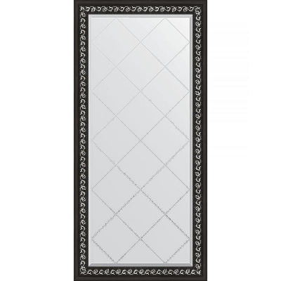 Зеркало Evoform Exclusive-G 157х75 BY 4268 с гравировкой в багетной раме - Черный ардеко 81