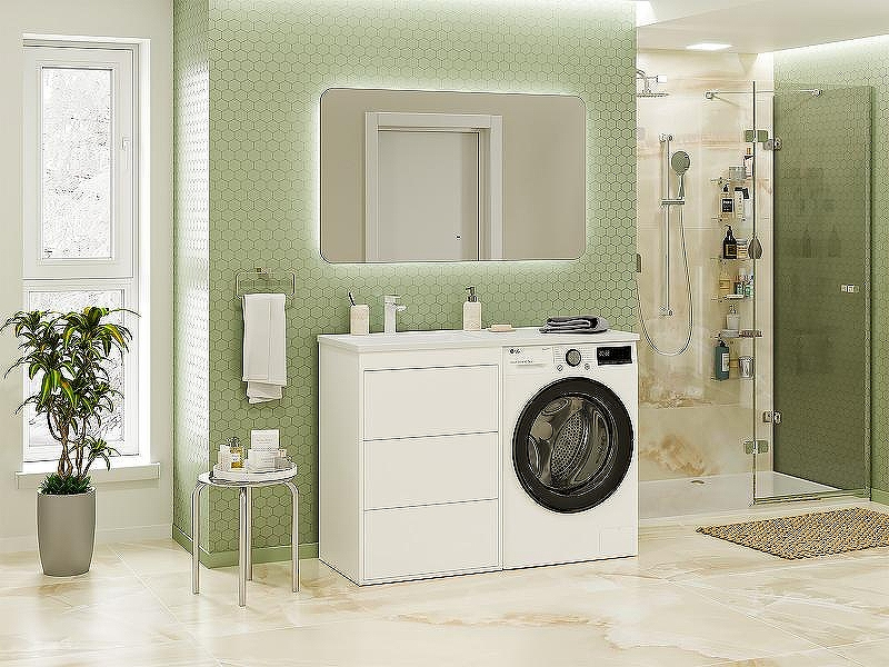 Тумба с раковиной Brevita Grafit 120 L УТ000014841 Белая матовая, купить, цена, заказать, магазин, доставка, скидка, промокод, купить, цена, заказать, магазин, доставка, скидка, промокод