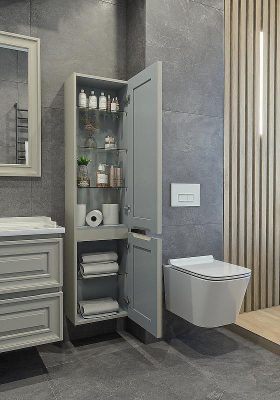 Шкаф пенал Caprigo Ponza 40 R 13550R-030.000.00.20 подвесной Серый матовый