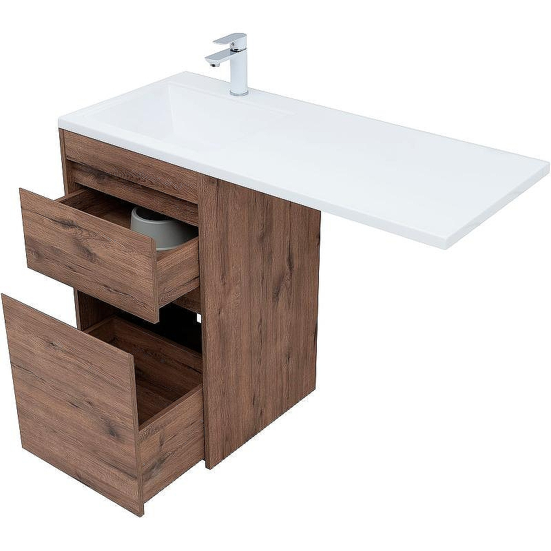 Тумба с раковиной Aquanet Токио 110 L 335585 Дуб веллингтон, купить, цена, заказать, магазин, доставка, скидка, промокод, купить, цена, заказать, магазин, доставка, скидка, промокод