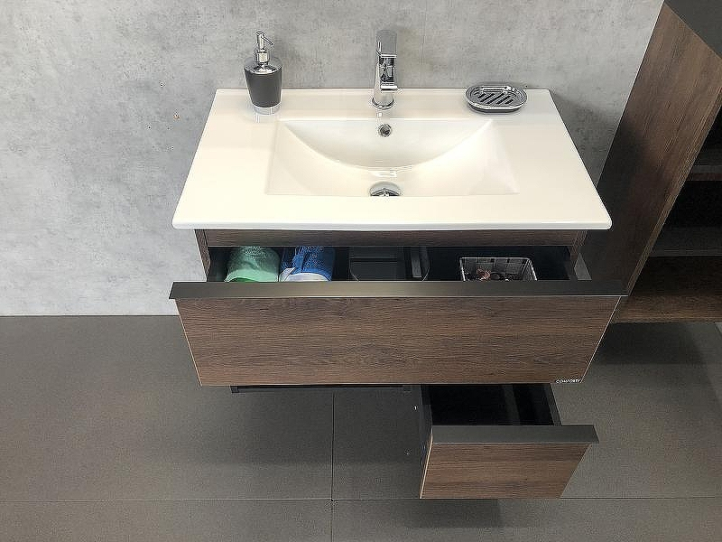 Тумба с раковиной Comforty Франкфурт 75 00004150531 подвесная Дуб шоколадно-коричневый, купить, цена, заказать, магазин, доставка, скидка, промокод, купить, цена, заказать, магазин, доставка, скидка, промокод