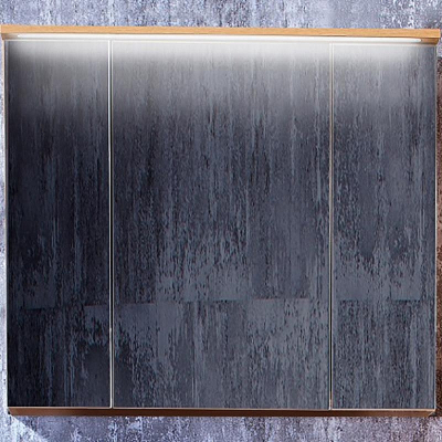 Зеркальный шкаф Бриклаер Форест 80 4627125414718 с подсветкой Дуб золотой Антрацит