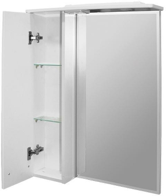 Зеркало со шкафом Mixline Альфа 64 L 534968 с подсветкой Белое