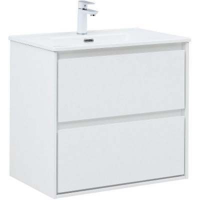 Тумба под раковину Aquanet Милан 70 336368 подвесная Белый глянец