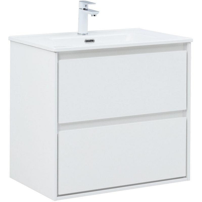 Тумба под раковину Aquanet Милан 70 336368 подвесная Белый глянец, купить, цена, заказать, магазин, доставка, скидка, промокод, купить, цена, заказать, магазин, доставка, скидка, промокод