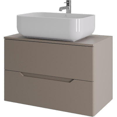 Тумба с раковиной Orange Line 80 Li-80TuLMDF+B03-600W подвесная Латте матовый