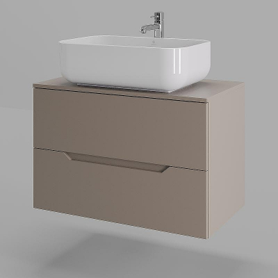 Тумба с раковиной Orange Line 80 Li-80TuLMDF+B03-600W подвесная Латте матовый