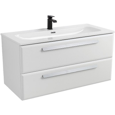 Тумба под раковину Cezares Eco-Cer-N 100 ECO-CER-N-1000-2C-SO-BL подвесная Bianco Lucido без ручек