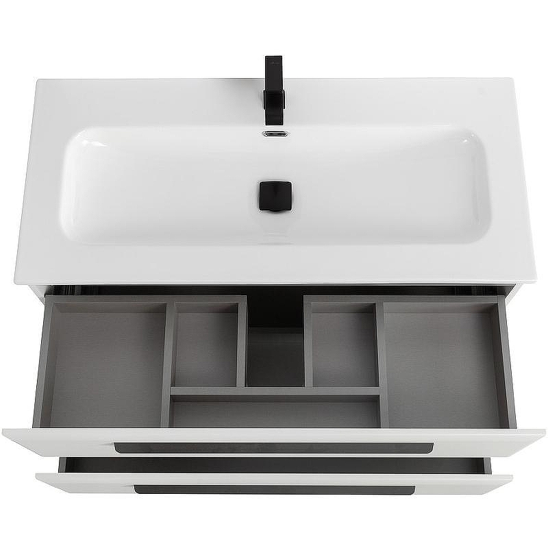 Тумба под раковину Cezares Eco-Cer-N 100 ECO-CER-N-1000-2C-SO-BL подвесная Bianco Lucido без ручек, купить, цена, заказать, магазин, доставка, скидка, промокод, купить, цена, заказать, магазин, доставка, скидка, промокод