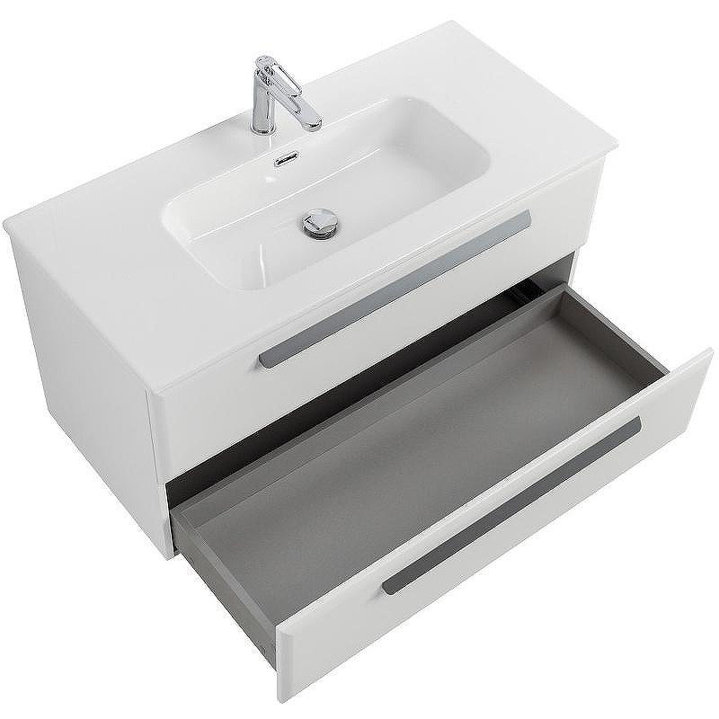 Тумба под раковину Cezares Eco-Cer-N 100 ECO-CER-N-1000-2C-SO-BL подвесная Bianco Lucido без ручек, купить, цена, заказать, магазин, доставка, скидка, промокод, купить, цена, заказать, магазин, доставка, скидка, промокод