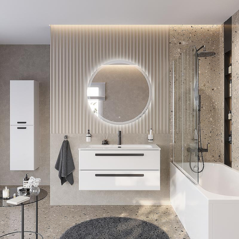 Тумба под раковину Cezares Eco-Cer-N 100 ECO-CER-N-1000-2C-SO-BL подвесная Bianco Lucido без ручек, купить, цена, заказать, магазин, доставка, скидка, промокод, купить, цена, заказать, магазин, доставка, скидка, промокод