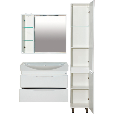 Тумба с раковиной Misty Элвис 85 УТ000007114 подвесная Белая глянцевая