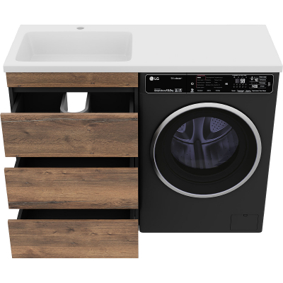 Тумба с раковиной Misty Коломбо 120 L УТ000015587 Дуб Галифакс Антрацит