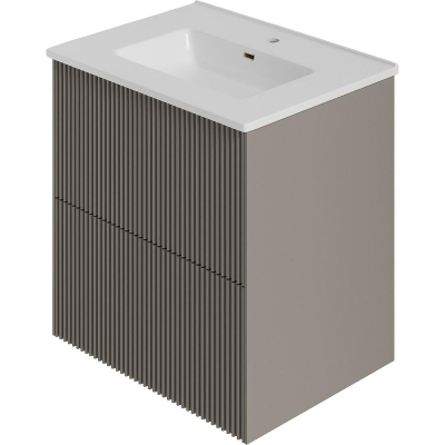 Тумба под раковину La Fenice Terra Twin 60 FNC-01-TER-C-60-2 подвесная Бежевая матовая