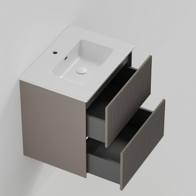 Тумба под раковину La Fenice Terra Twin 60 FNC-01-TER-C-60-2 подвесная Бежевая матовая