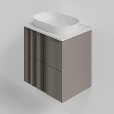 Тумба под раковину La Fenice Terra Twin 60 FNC-01-TER-C-60-2 подвесная Бежевая матовая