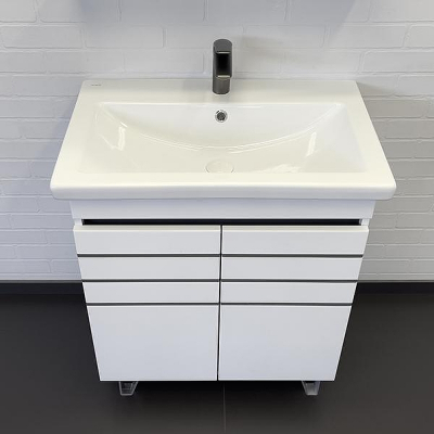 Тумба с раковиной Comforty Нарва 70-2 00-00015236 Белая матовая