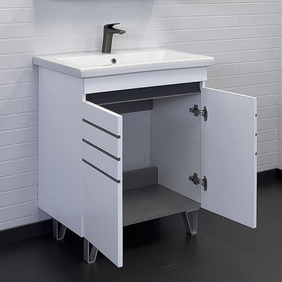 Тумба с раковиной Comforty Нарва 70-2 00-00015236 Белая матовая