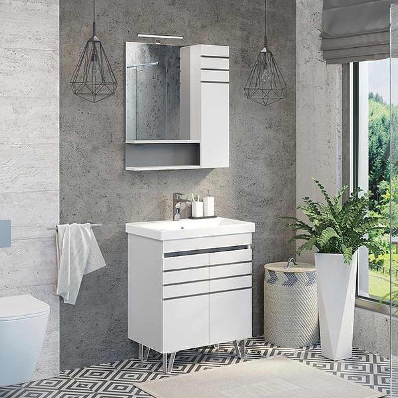 Тумба с раковиной Comforty Нарва 70-2 00-00015236 Белая матовая, купить, цена, заказать, магазин, доставка, скидка, промокод, купить, цена, заказать, магазин, доставка, скидка, промокод