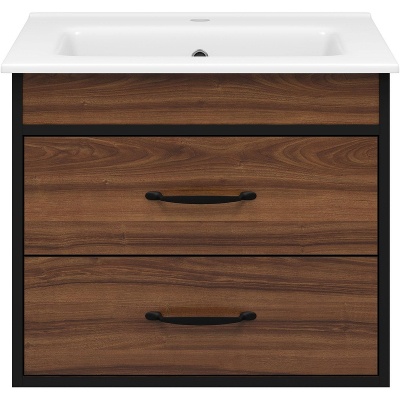 Тумба с раковиной Misty Кедр 60 УТ000014436 подвесная Орех