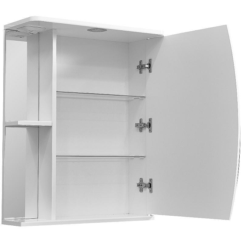 Зеркальный шкаф Stella Polar Волна Лана 55 SP-00000044 с подсветкой Белый, купить, цена, заказать, магазин, доставка, скидка, промокод, купить, цена, заказать, магазин, доставка, скидка, промокод