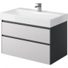 Тумба под раковину Creto Amelia 80 14-1078G подвесная Антрацит Белый матовый, купить, цена, заказать, магазин, доставка, скидка, промокод, купить, цена, заказать, магазин, доставка, скидка, промокод