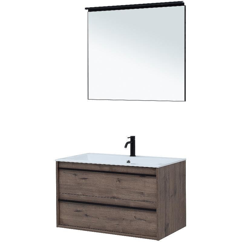 Комплект мебели для ванной Aquanet Lino 90 271958 подвесной Дуб Веллингтон, купить, цена, заказать, магазин, доставка, скидка, промокод, купить, цена, заказать, магазин, доставка, скидка, промокод