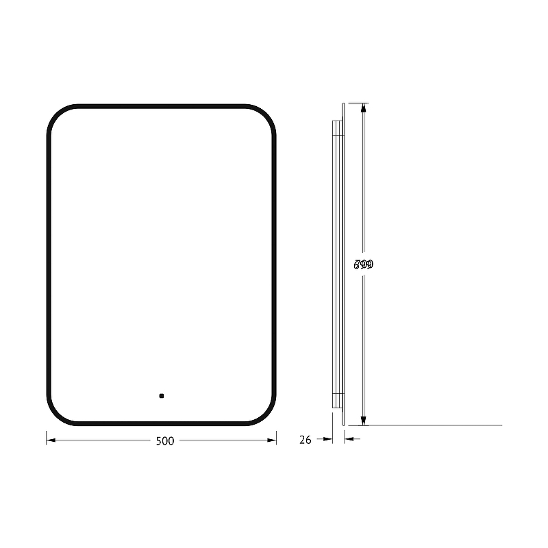 Зеркало Defesto Aura 50х70 DF 2974R с подсветкой 21W-3000K/ИК - выключатель/Теплый белый свет/Черная рама, купить, цена, заказать, магазин, доставка, скидка, промокод, купить, цена, заказать, магазин, доставка, скидка, промокод