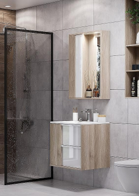 Тумба под раковину Aquaton Бостон 75 1A252601BN010 подвесная Дуб эврика Белый