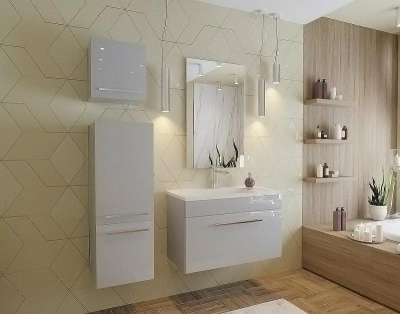 Шкаф пенал Эстет Elin 35 L ФР-00003353 подвесной Белый