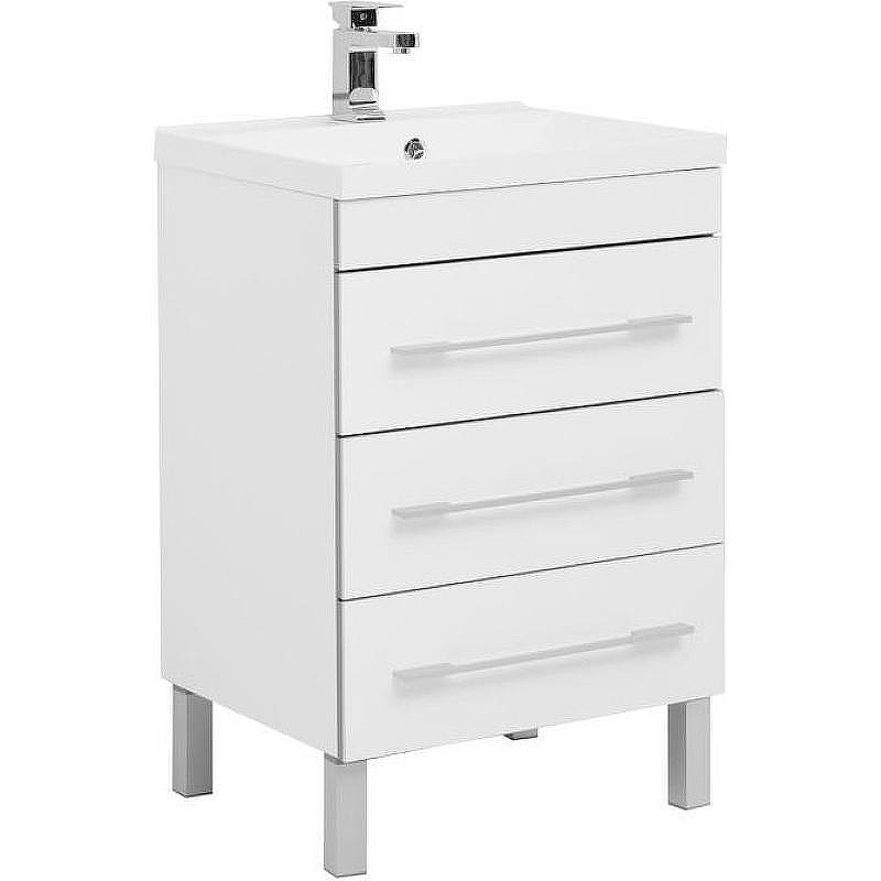 Тумба с раковиной Aquanet Верона 58 287668 Белая, купить, цена, заказать, магазин, доставка, скидка, промокод, купить, цена, заказать, магазин, доставка, скидка, промокод