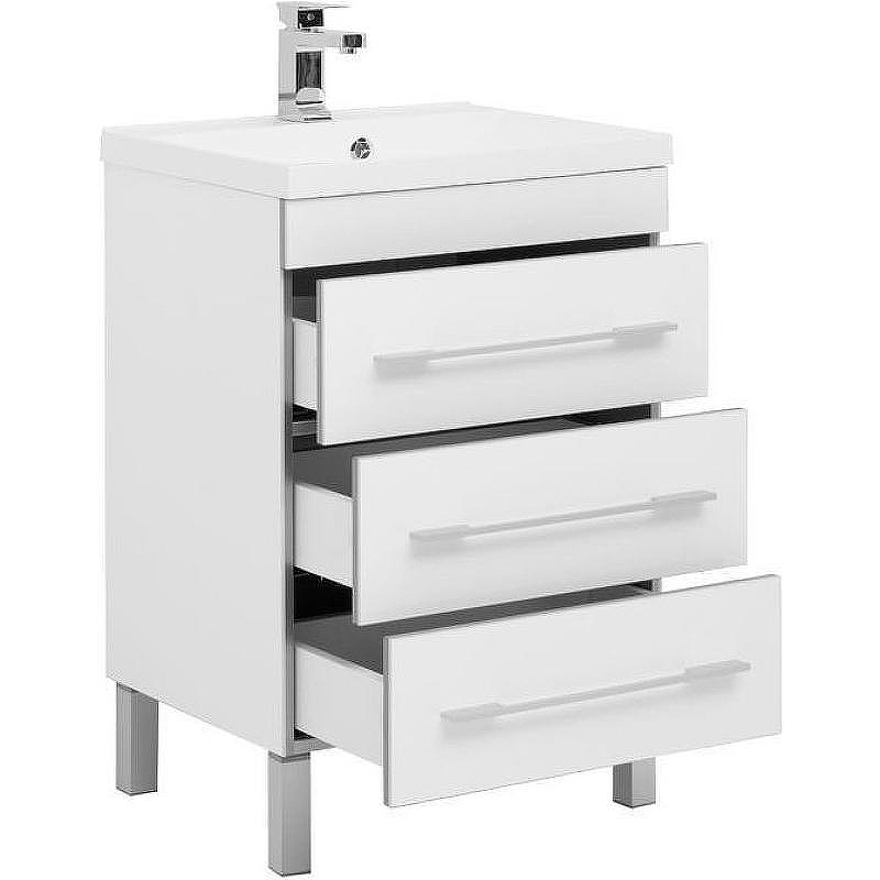 Тумба с раковиной Aquanet Верона 58 287668 Белая, купить, цена, заказать, магазин, доставка, скидка, промокод, купить, цена, заказать, магазин, доставка, скидка, промокод