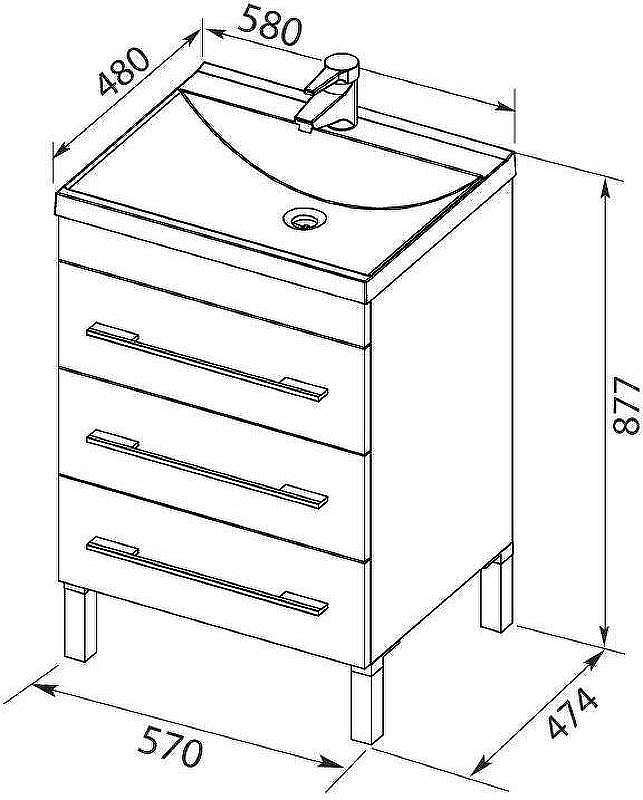 Тумба с раковиной Aquanet Верона 58 287668 Белая, купить, цена, заказать, магазин, доставка, скидка, промокод, купить, цена, заказать, магазин, доставка, скидка, промокод
