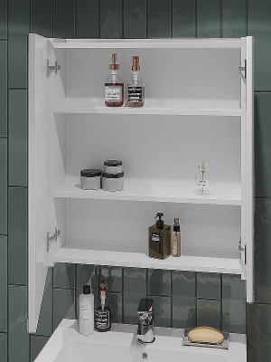 Зеркальный шкаф Orange Таис Ta-60ZSW Белый глянец