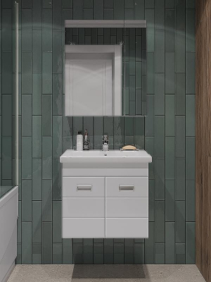 Зеркальный шкаф Orange Таис Ta-60ZSW Белый глянец