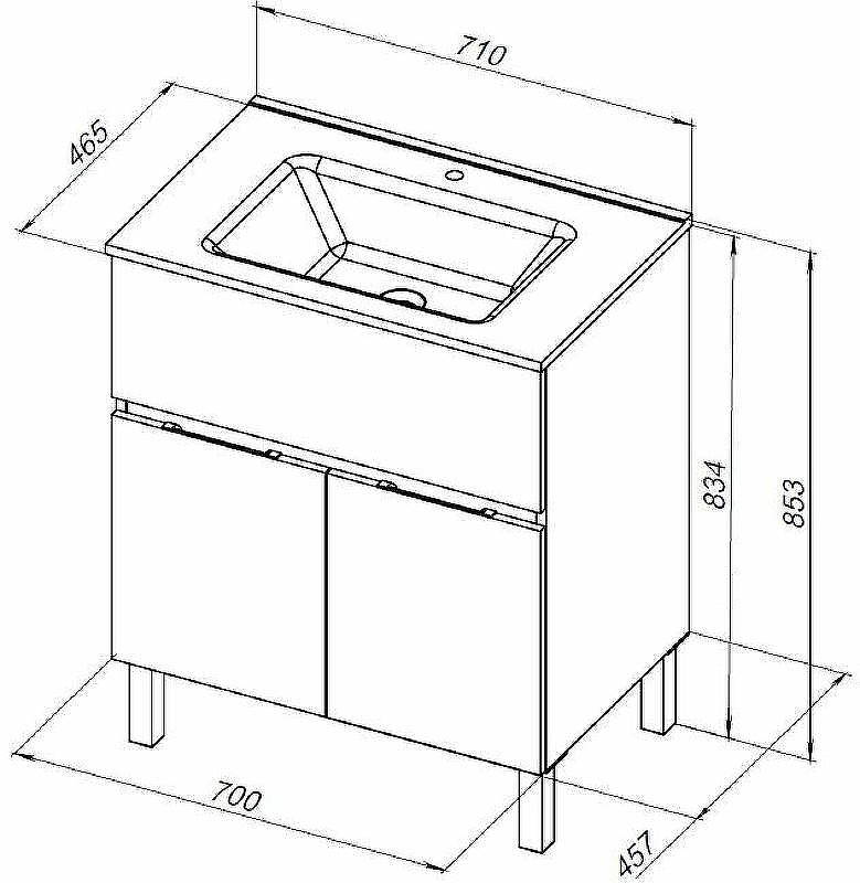 Тумба под раковину Aquanet Алвита New 70 303902 Дуб веллингтон белый, купить, цена, заказать, магазин, доставка, скидка, промокод, купить, цена, заказать, магазин, доставка, скидка, промокод