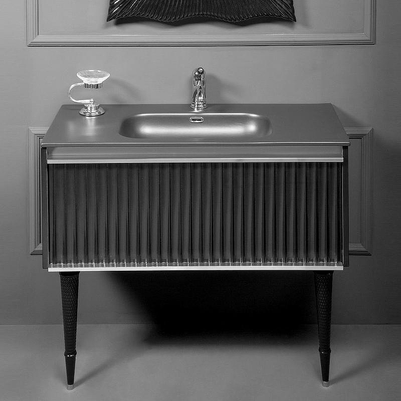 Тумба под раковину Boheme Armadi Art Vallessi Avangarde Canale 80 843-080-BCR подвесная Черная Хром, купить, цена, заказать, магазин, доставка, скидка, промокод, купить, цена, заказать, магазин, доставка, скидка, промокод